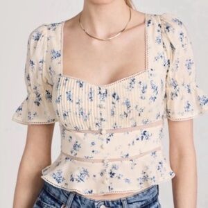 Reformation Floral Orlaya Daphne Top